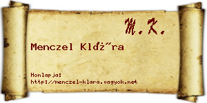 Menczel Klára névjegykártya