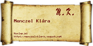 Menczel Klára névjegykártya